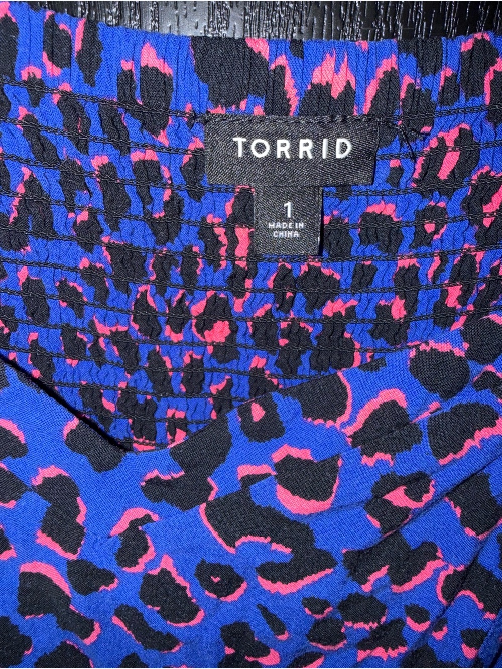 Torrid size 1 Blue, Pink & Black Leopard Print Dress - Picture 2 of 2